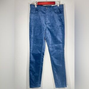 LOFT High Rise Blue Velvet Skinny Pants NWT
